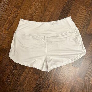 Feat White Stretchy Shorts